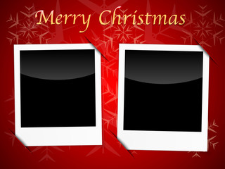 Christmas card templates on red snowflake background