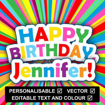 "HAPPY BIRTHDAY" Card (personalisable text name insert your own)