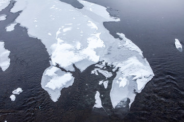 winter river under ice