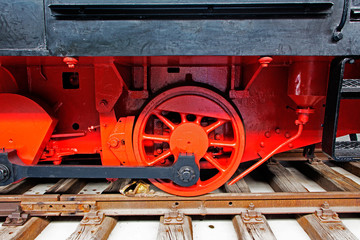 Part of the old locomotive on rails