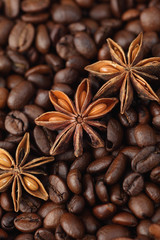 Star anise and coffee beans