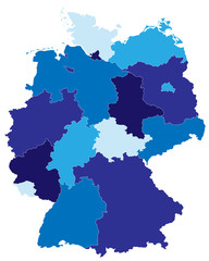 Bundesländer in blau