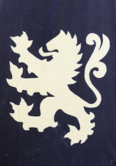 Leon embroidery on a fabric