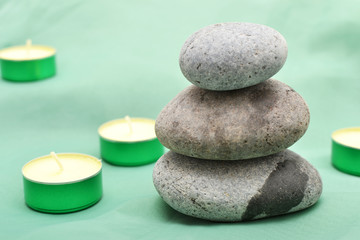 Fototapeta na wymiar Zen stones and candles