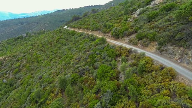 flying over macchia landscape in sardinia
