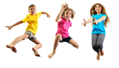 child exercising and jumping