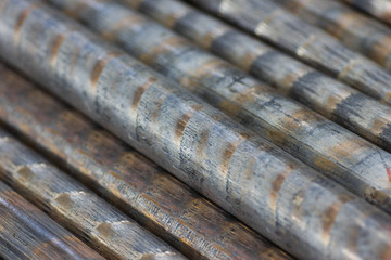 bronze rods closeup