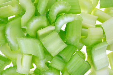 Close view chopped celery
