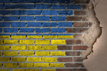 Dark brick wall with plaster - Ukraine