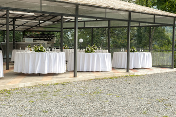 wedding table in the castle