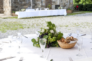 wedding table in the castle