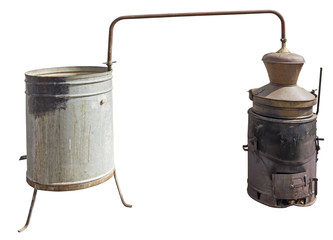 Copper boiler used to brandy