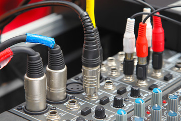 Detail of a sound mixer