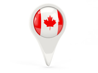 Round flag icon of canada