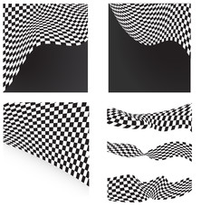 checkered flags set backgrounds and elements