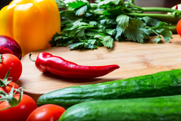frame of vegetables