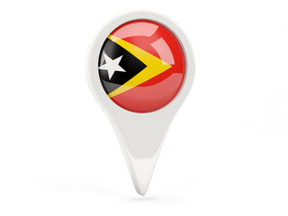 Round flag icon of east timor