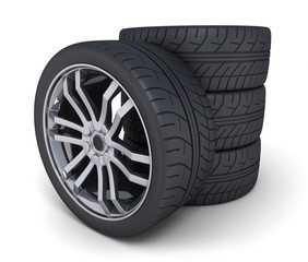 Obraz premium Four car wheel