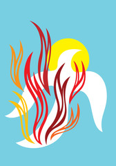 Holy spirit fire, art vector design
