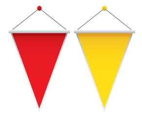 Pennants on white background.