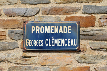 Plaque Promenade Georges Clémenceau