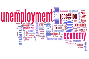 Fototapeta premium Unemployment issues - word cloud concepts