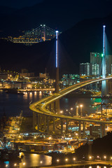Fototapeta premium night hongkong cityscpae view from SKY100