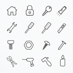 Tool Home Icon Set, Vector illustration