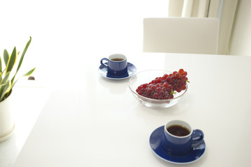 コーヒーとブドウ