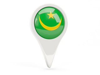 Round flag icon of mauritania