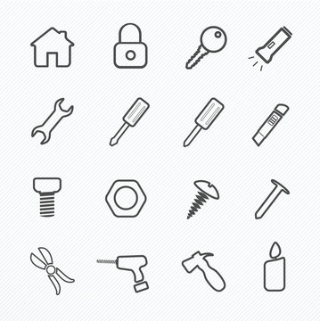 Tool Home Icon Set, Vector illustration
