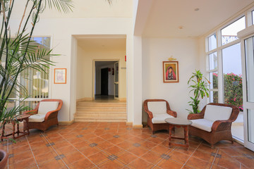 Hotel lobby interior in Egypt