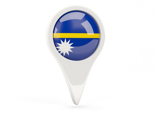 Round flag icon of nauru