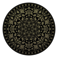 Ornamental round pattern in indian style. Vector illustration