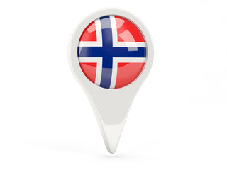 Round flag icon of norway