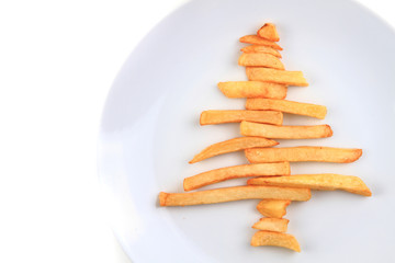 christmas tree from the potatoes chips