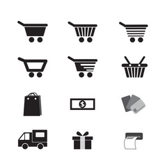 vector set shopping cart icon