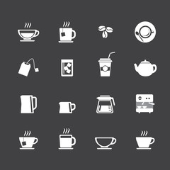 Coffee cup and Tea cup icon set