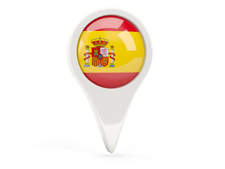 Obraz premium Round flag icon of spain
