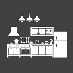 Vector illustration of kitchen
