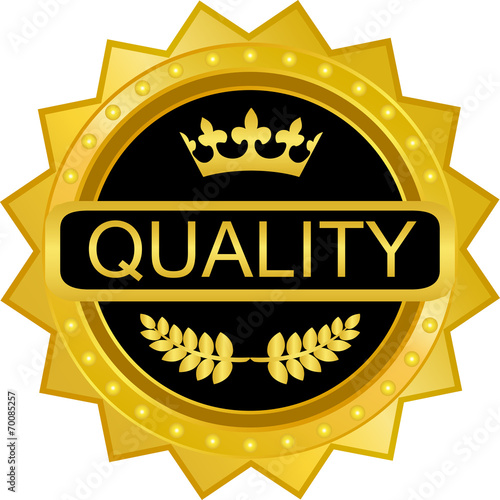 "Quality Gold Badge" Fotos de archivo e imágenes libres de derechos en