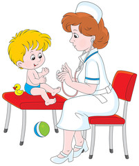 Medical examination in a pediatric polyclinic
