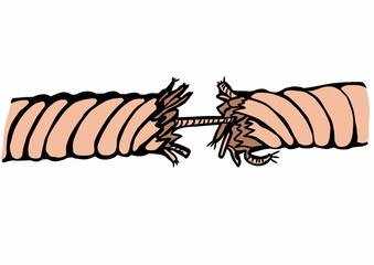 Obraz premium doodle old rotten rope