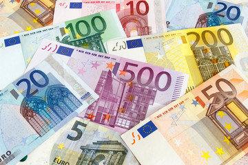 Euro Geldscheine durcheinander