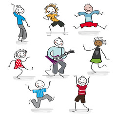 Naklejka premium Kinder - lachend und tanzend