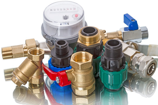 Plumbing fixtures and water meter