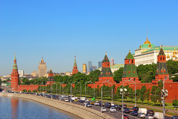 Obraz premium Panorama towers and buildings of the Moscow Kremlin