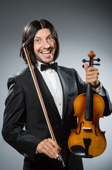 Man violin player in musican concept