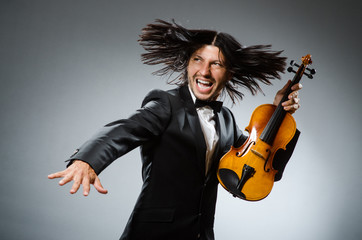 Man violin player in musican concept