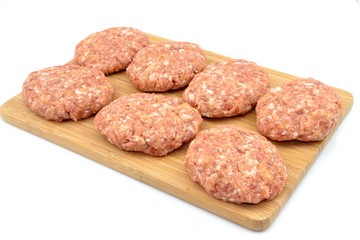raw minced meat for pork chops